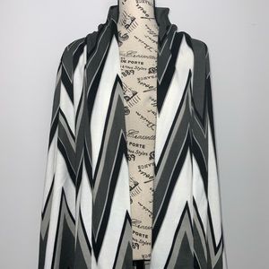 Mixed Material Open Front Faux Leather Top